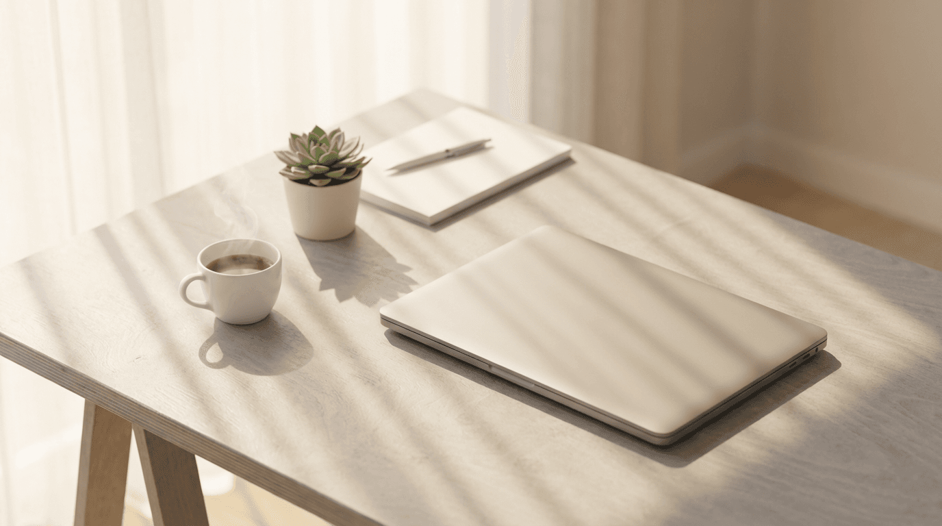 Laptop with blurred analytics dashboard and handwritten notes on a desk